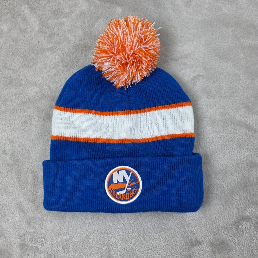 New York Islanders Beanie Hat Cap Mens One Size Blue Orange‎ NHL Hockey Promo